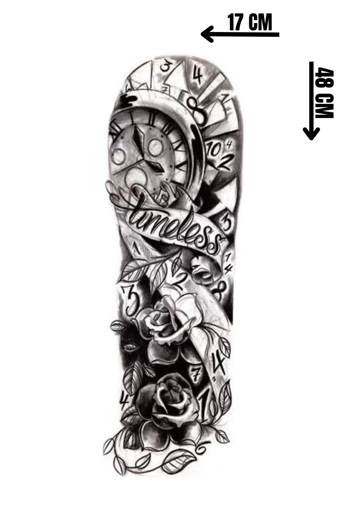 Geçici Saat Ve Gül Figürlü Dövme Tattoo