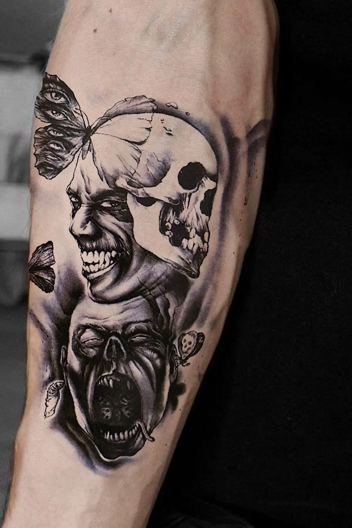 Geçici Şeytan Ve Kurukafa Dövme Tattoo