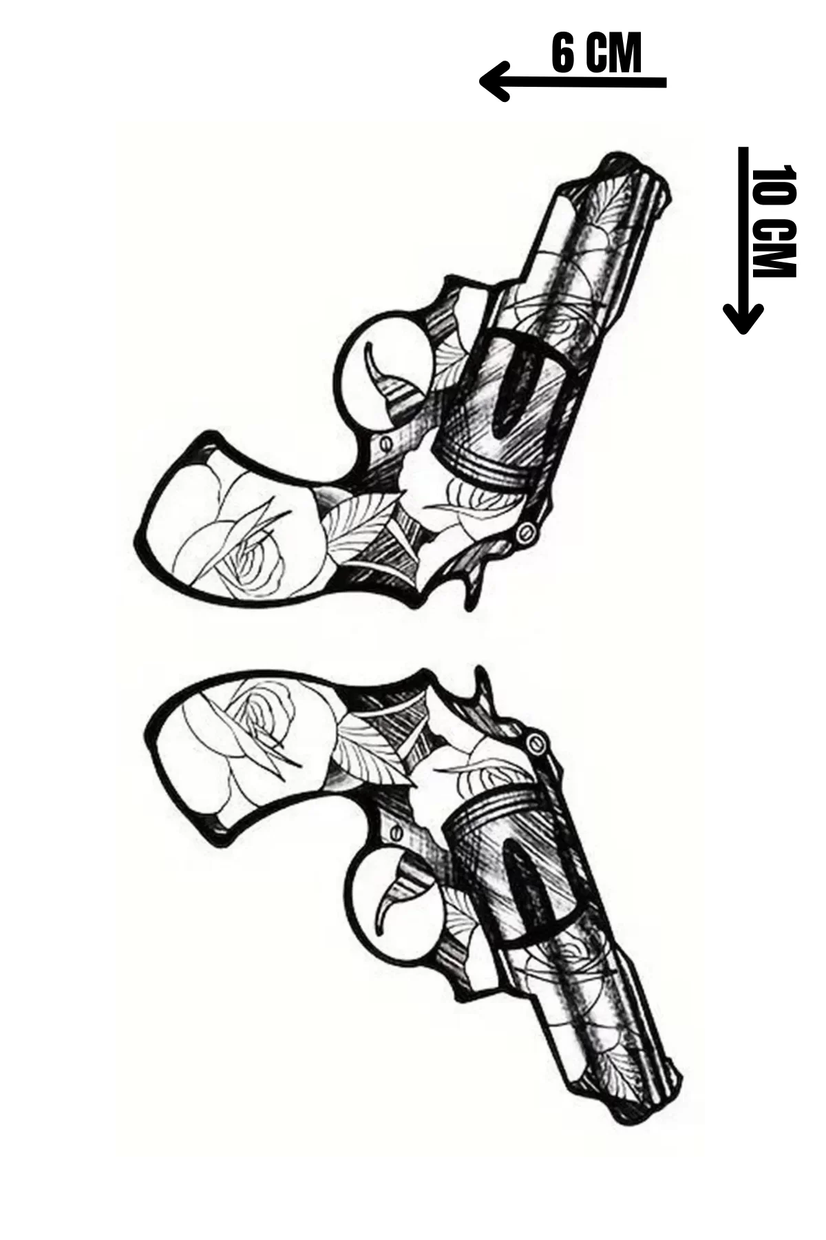 Geçici Silah Figürlü Mini Dövme Tattoo