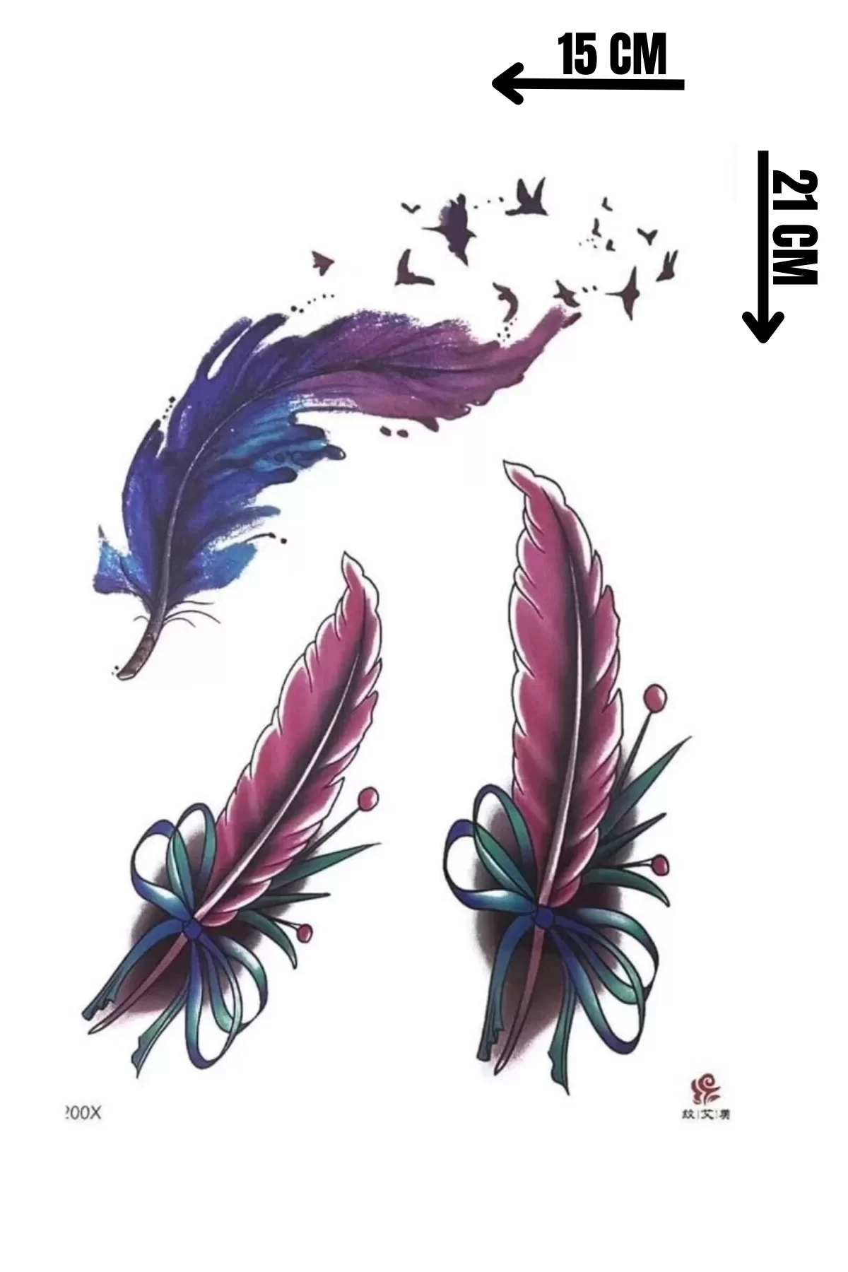 Geçici Tüy Figürlü Dövme Tattoo