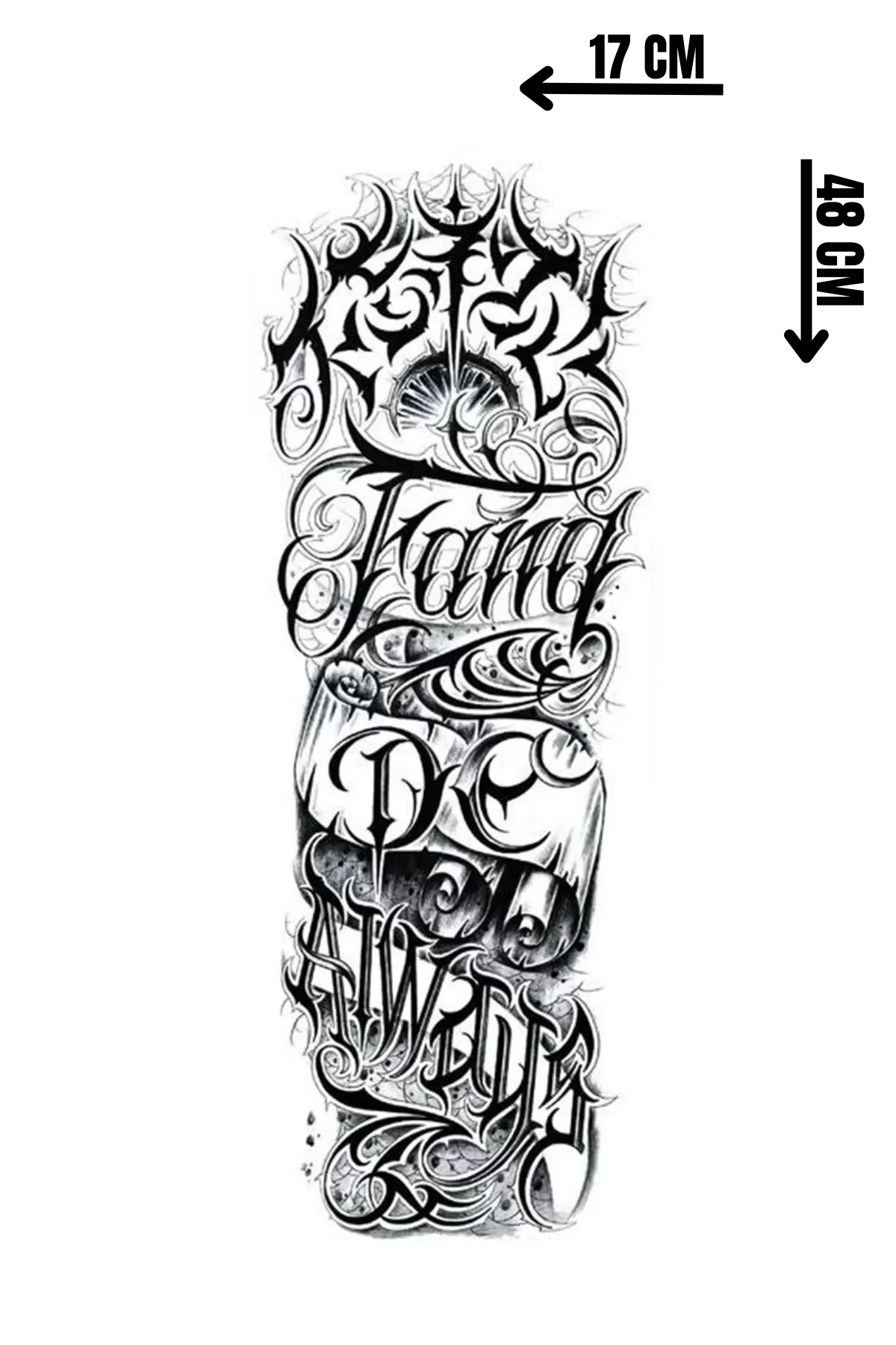 Geçici Yazı Detaylı Dövme Tattoo