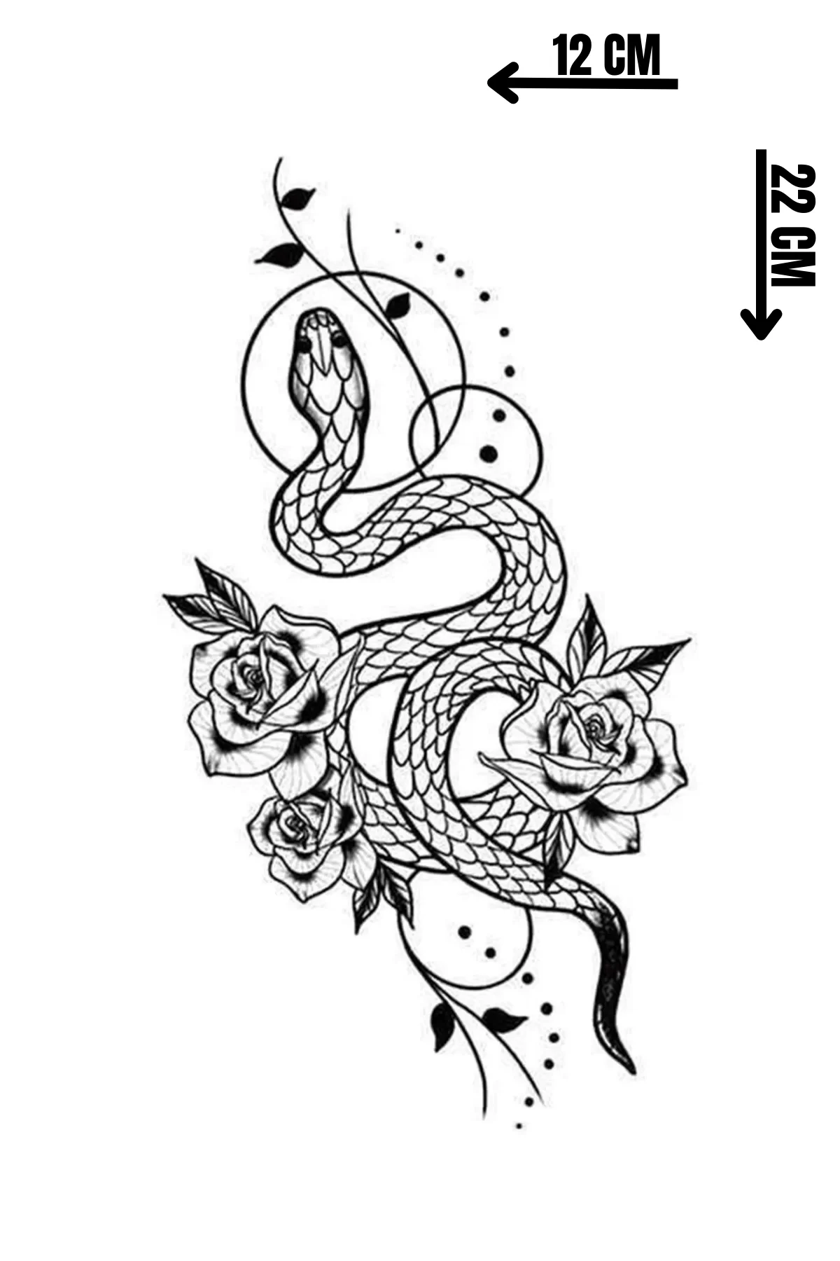 Geçici Yılan Figürlü Dövme Tattoo