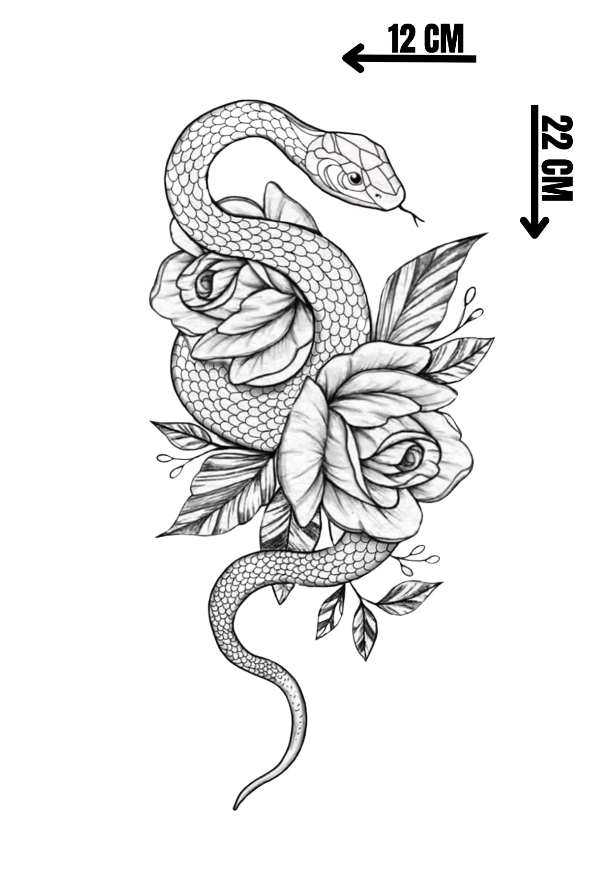 Geçici Yılan Figürlü Dövme Tattoo