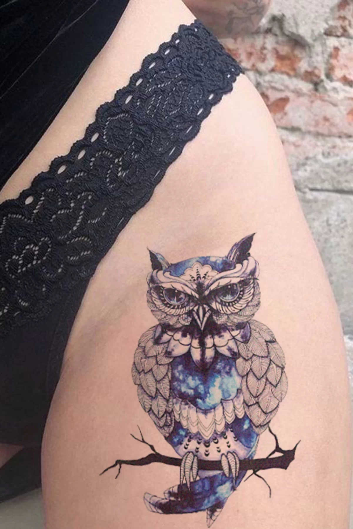 Gerçekçi Geçici Baykuş Dövme Tattoo