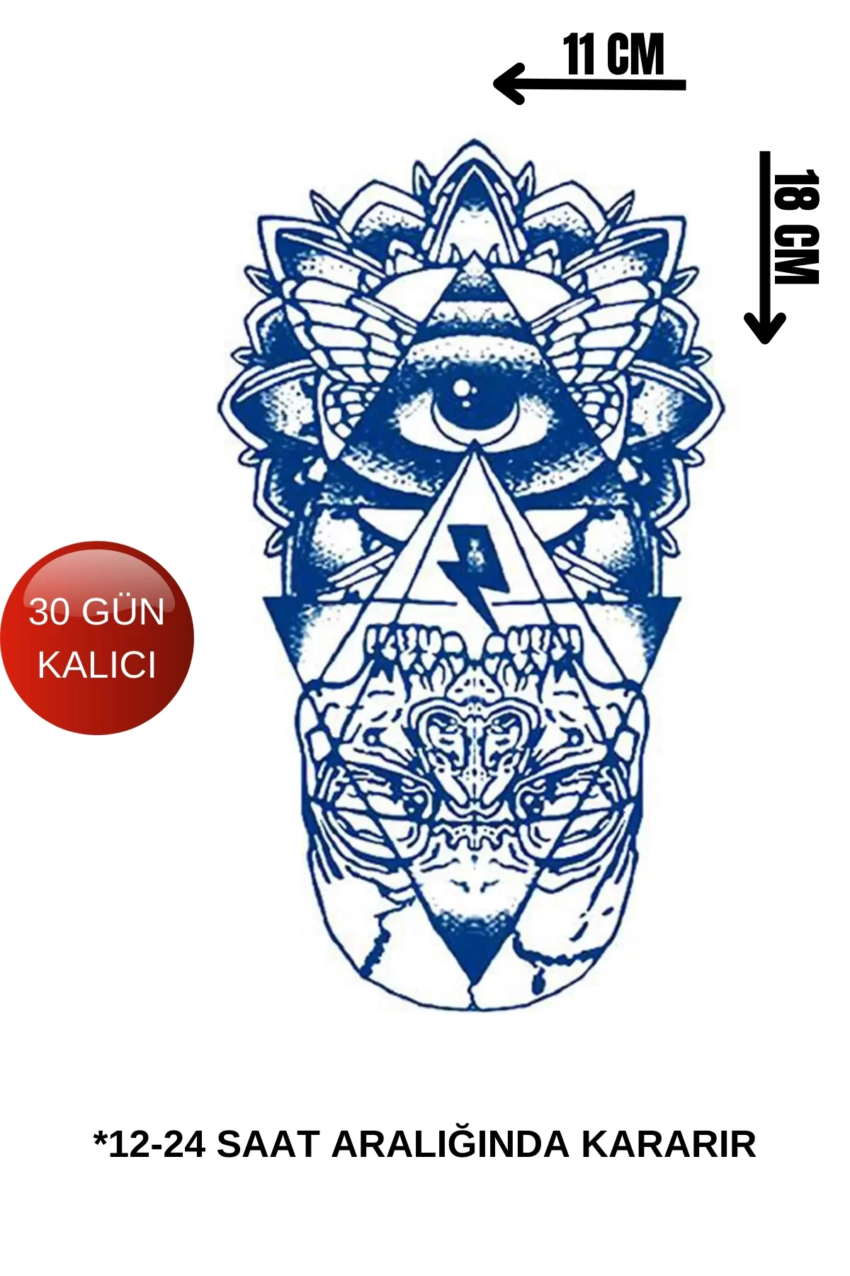 Göz Figürlü 12 Saat Sonra Kararan Geçici Dövme Tattoo