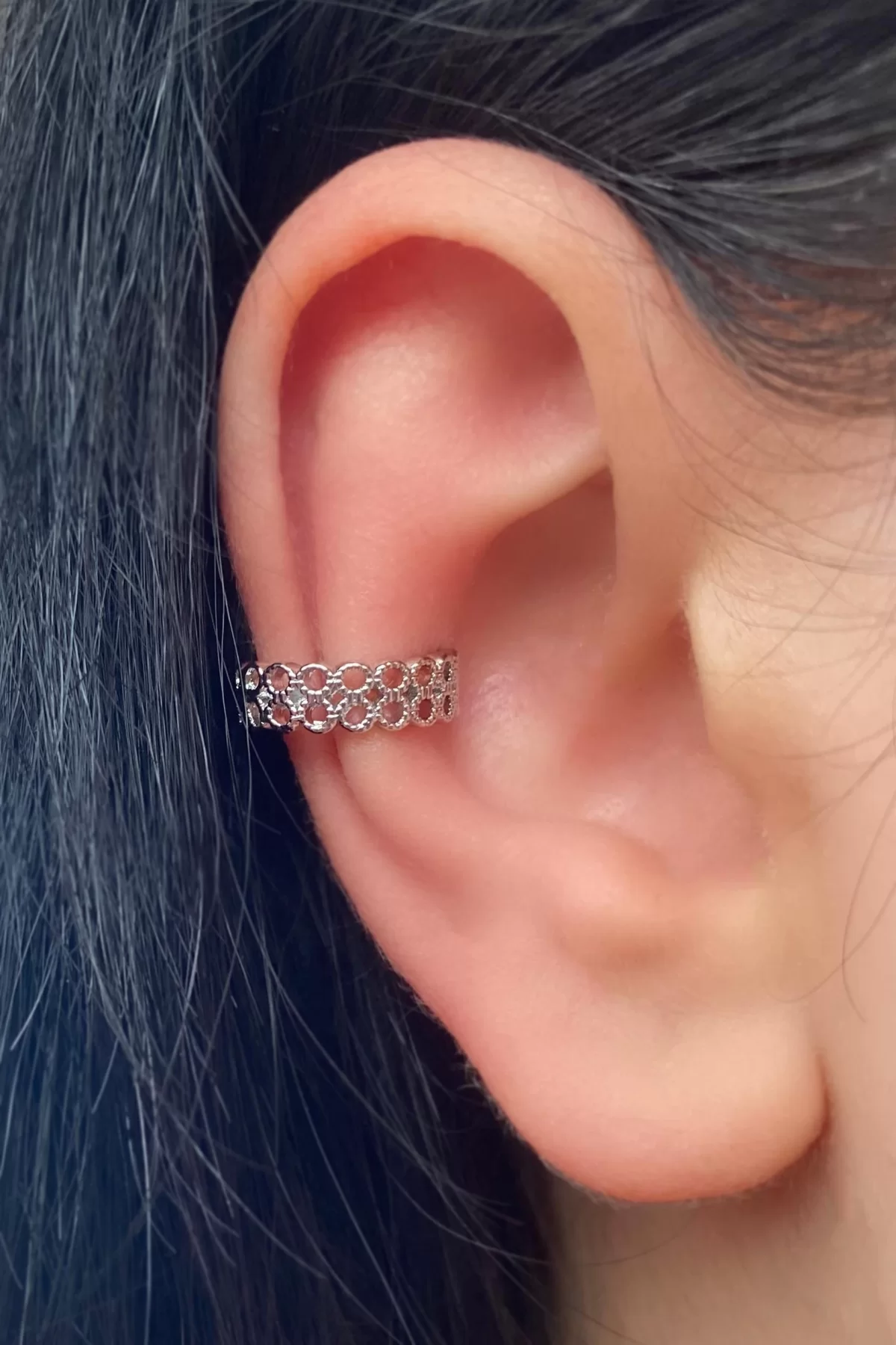 Gümüş Renk Çelik Ear Cuff (Tek)