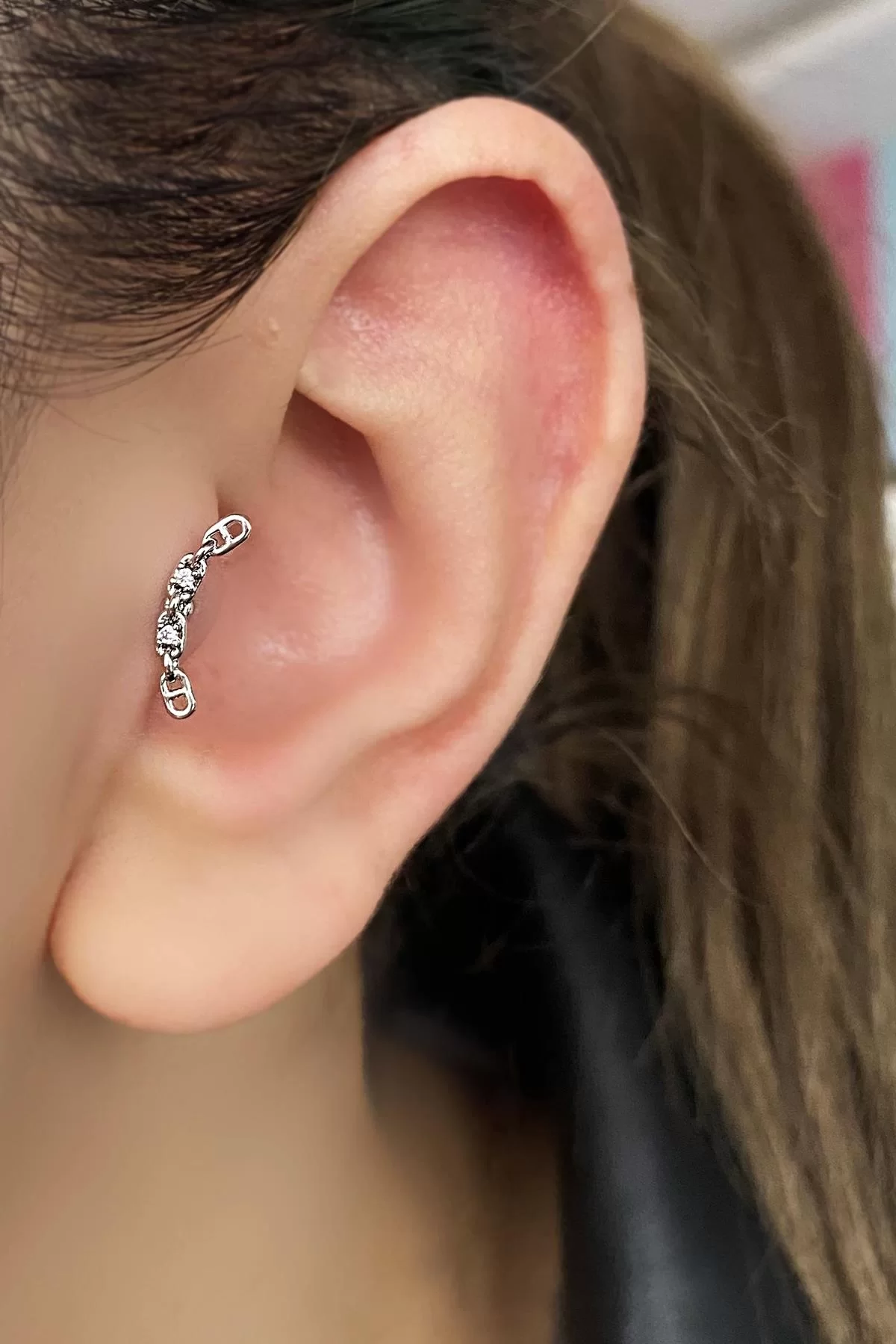 Gümüş Renk Cerrahi Çelik Tragus/kıkırdak Küpe/piercing (tek)