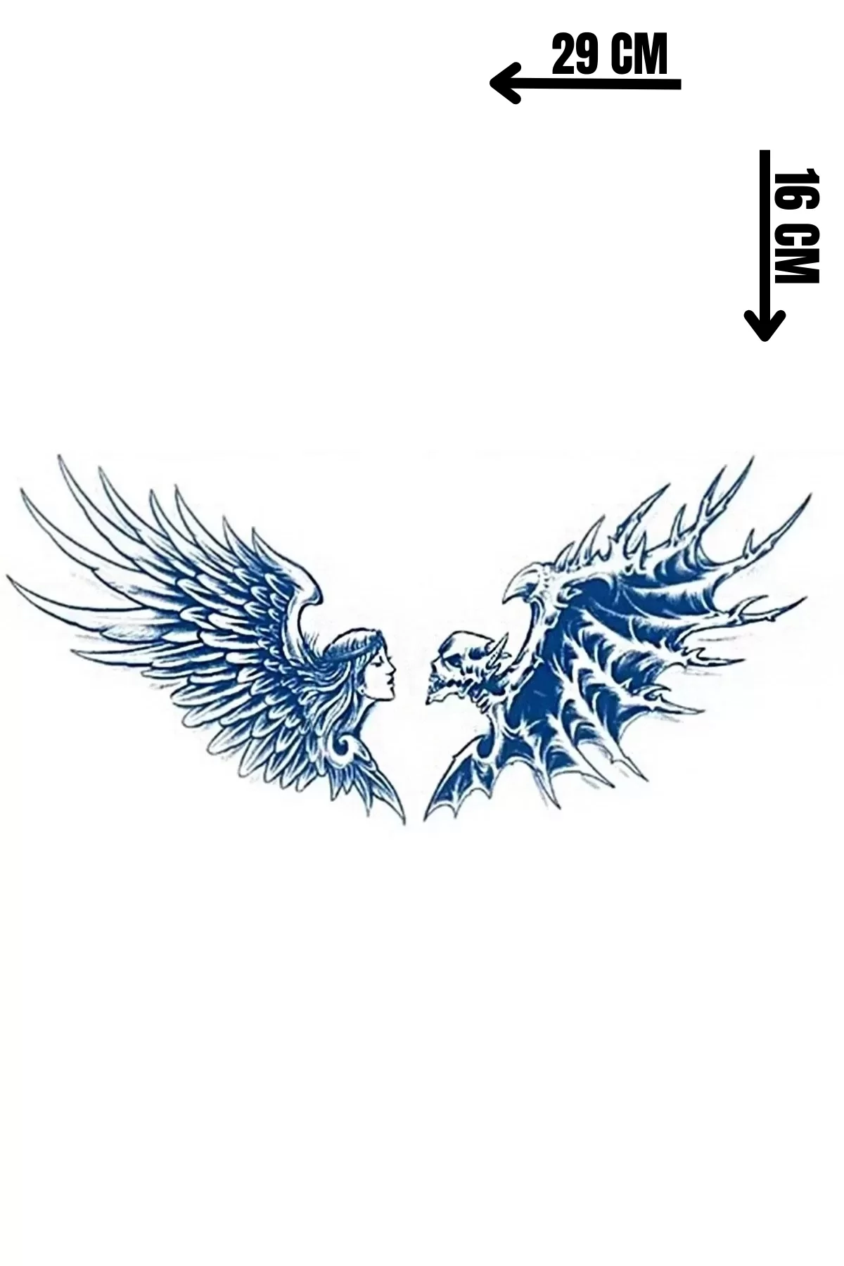 Kanat Figürlü 12 Saat Sonra Kararan Geçici Dövme Tattoo
