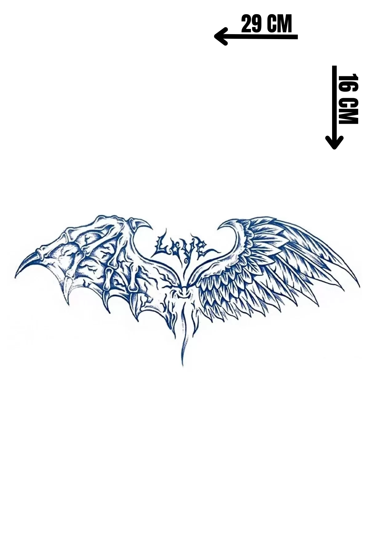 Kanat Figürlü 12 Saat Sonra Kararan Geçici Dövme Tattoo