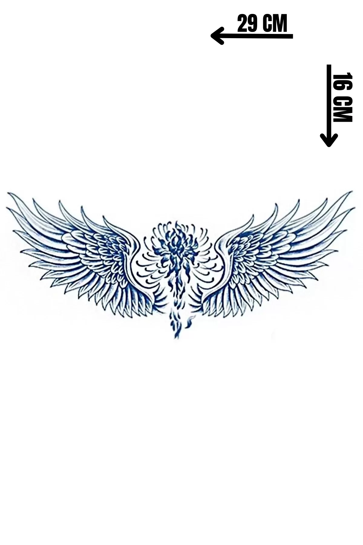Kanat Figürlü 12 Saat Sonra Kararan Geçici Dövme Tattoo