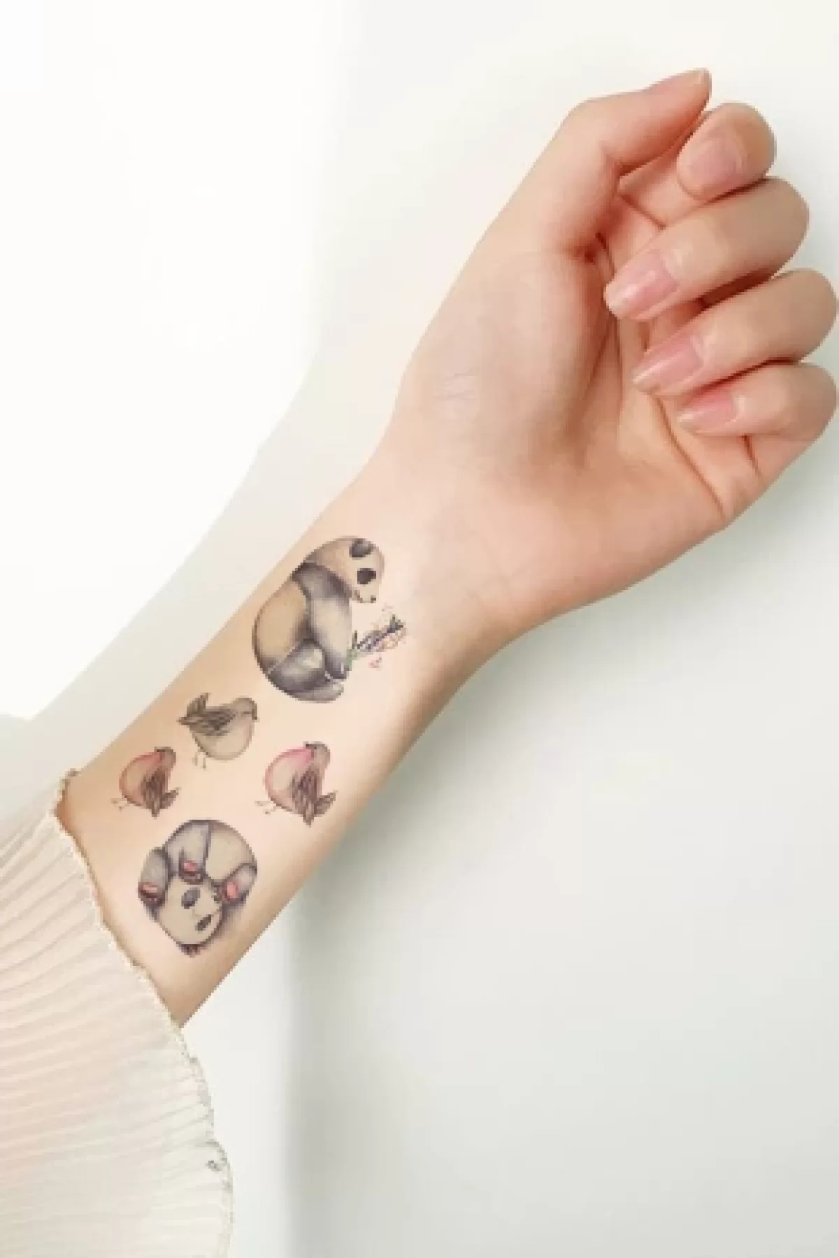 Karışık Panda Geçici Dövme Tattoo