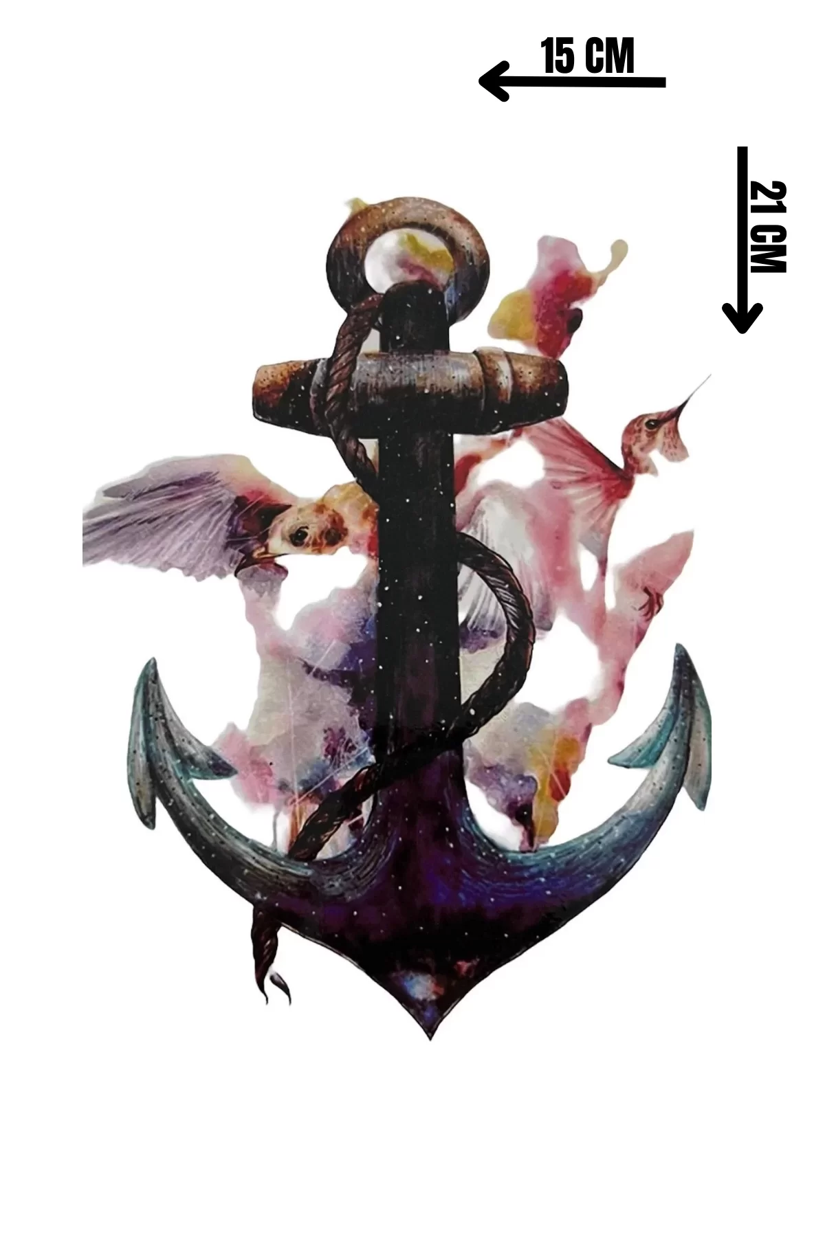 Karışık Renk Çapa Figürlü Dövme Tattoo