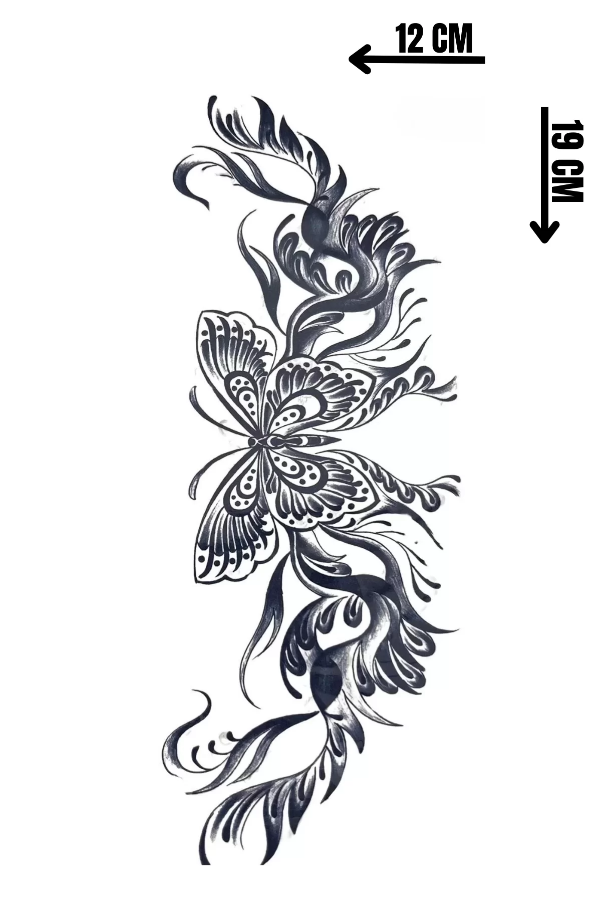 Kelebek Figürlü 12 Saat Sonra Kararan Geçici Dövme Tattoo