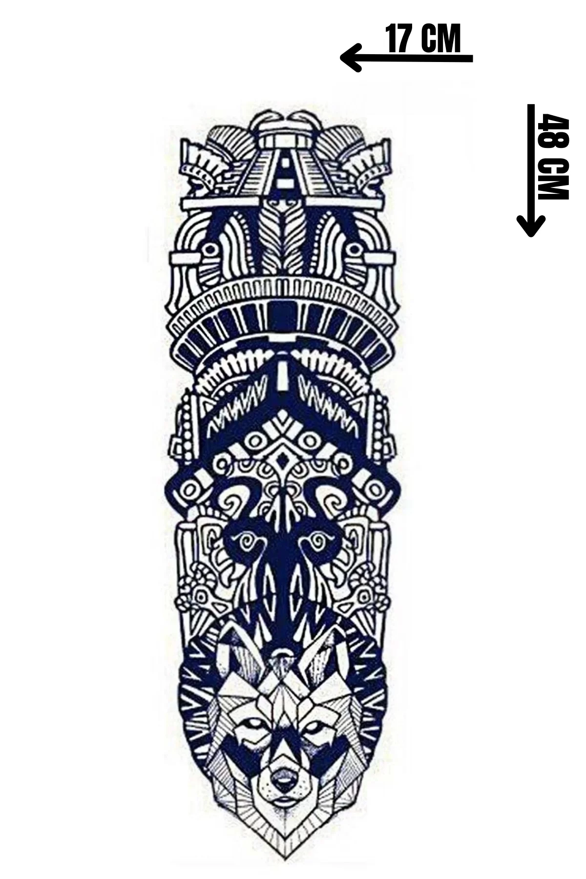 Kurt Figürlü 12 Saat Sonra Kararan Geçici Kol Dövme Tattoo