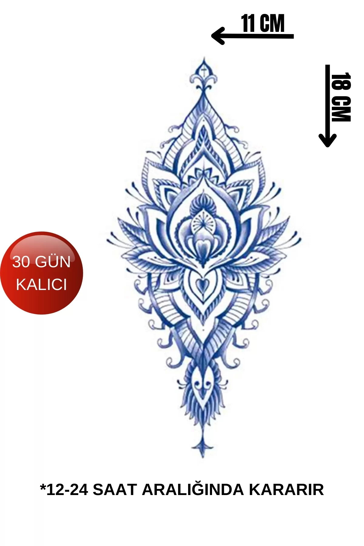 Lotus Figürlü 12 Saat Sonra Kararan Geçici Dövme Tattoo