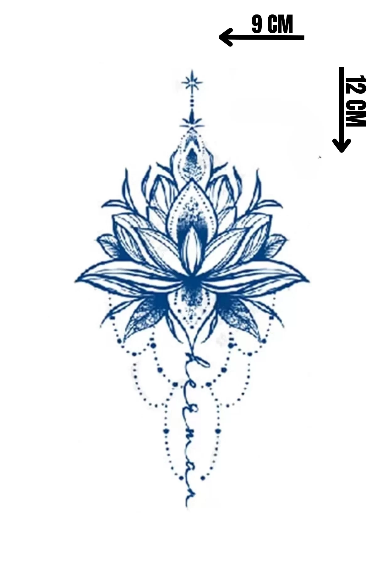Lotus Figürlü 12 Saat Sonra Kararan Geçici Dövme Tattoo