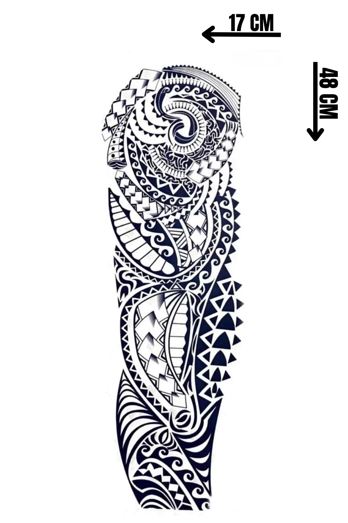 Maori Figürlü 12 Saat Sonra Kararan Geçici Kol Dövme Tattoo