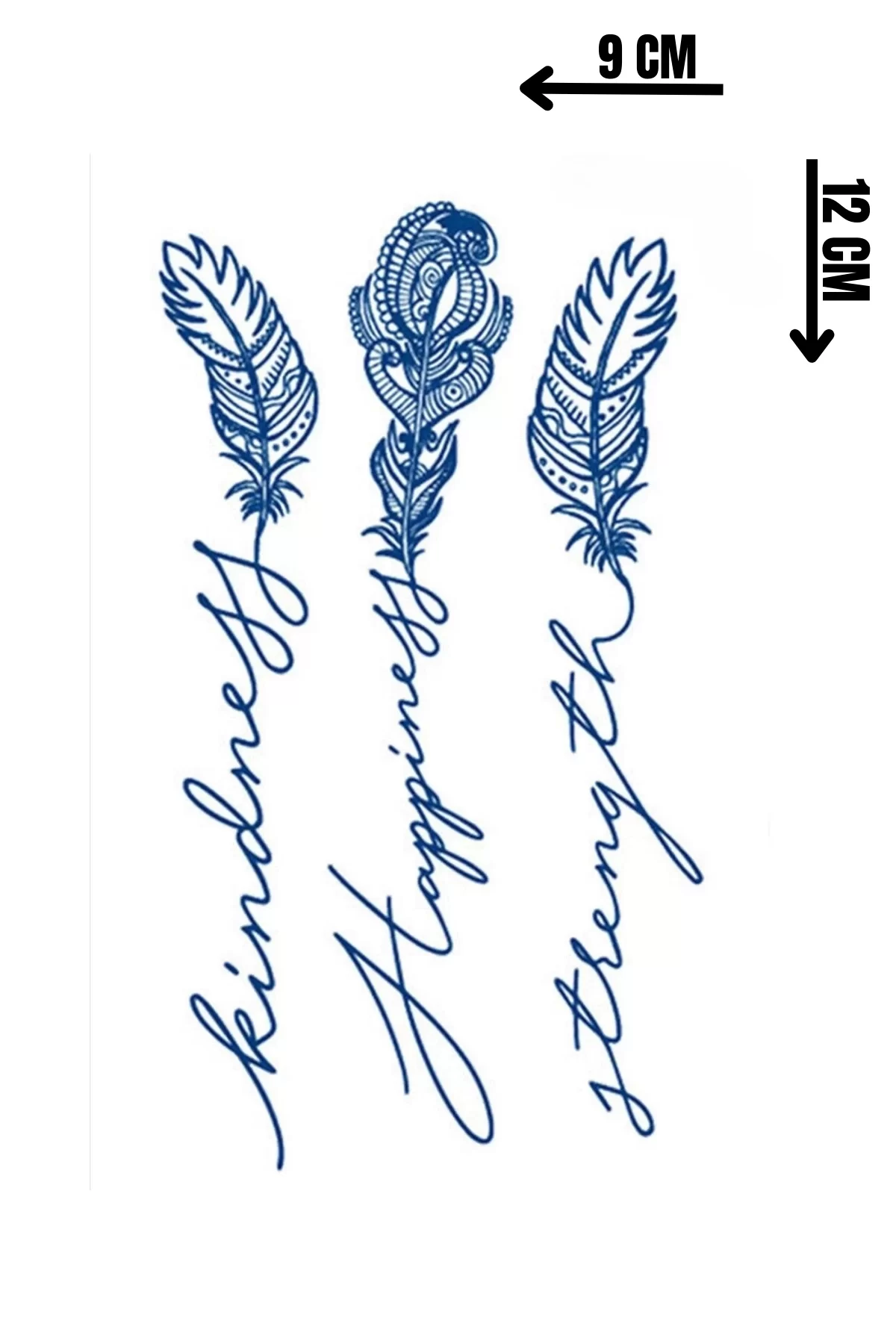 Tüy Figürlü 12 Saat Sonra Kararan Geçici Dövme Tattoo