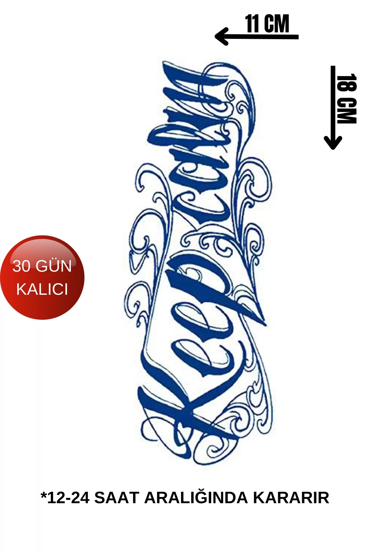 Yazı Detaylı 12 Saat Sonra Kararan Geçici Dövme Tattoo
