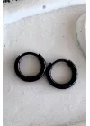 Siyah Renk Unisex Çelik Halka Küpe 10mm (çift)