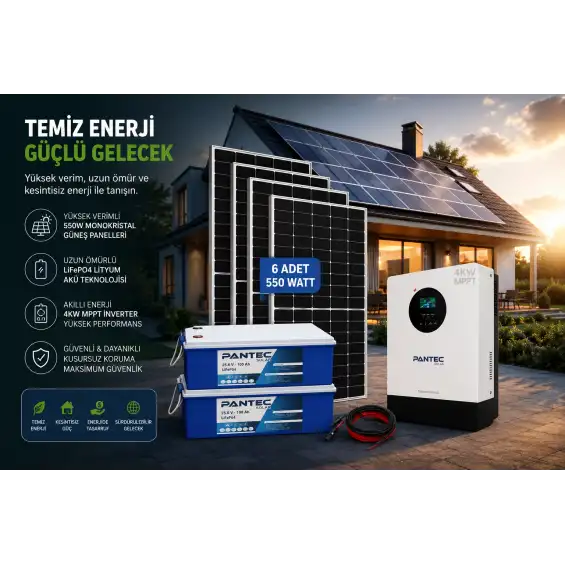 0.17 kwh Güneş Enerjisi Paketi ( lamba , televizyon , telefon şarjı )