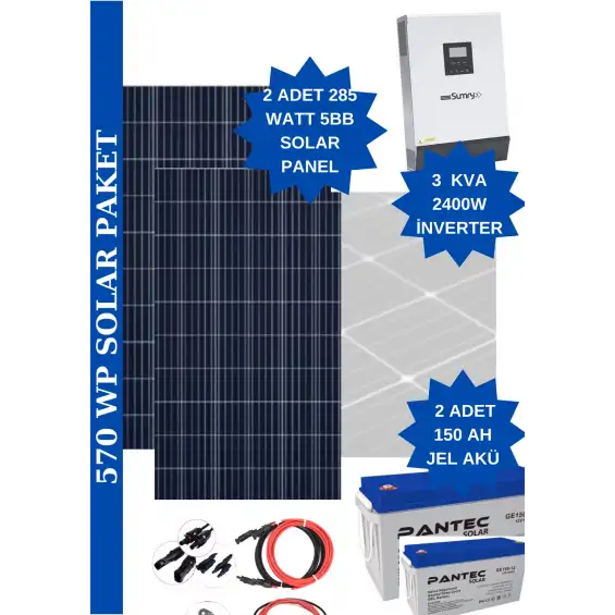 Güneş Enerjisi Hazır Paket 0.57 Kw/h