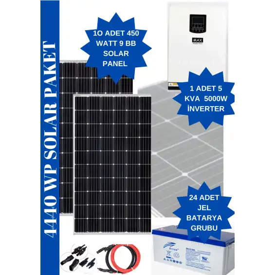 Güneş Enerjisi Hazır Paket 4.44 Kw/h
