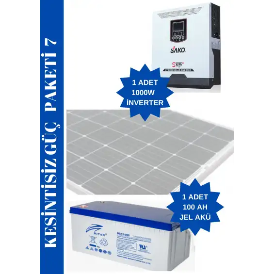 Kesintisiz Güç Kaynağı Paketi 1000 w Çıkış - 1,2 Kva Yedekleme