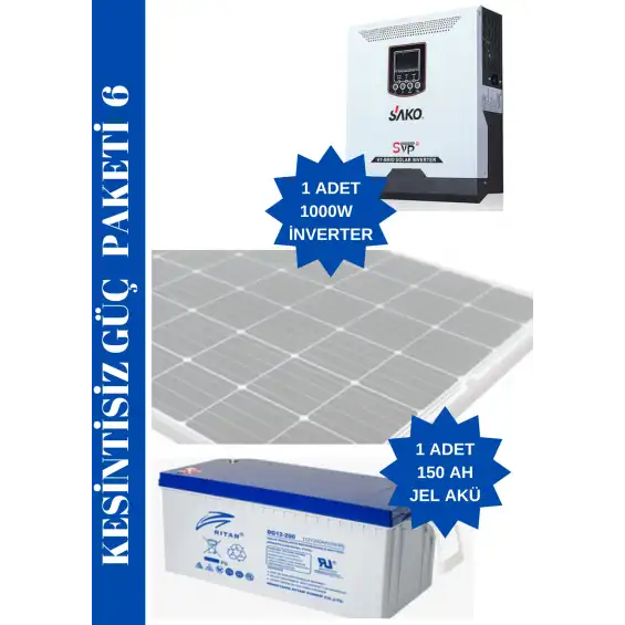 Kesintisiz Güç Kaynağı Paketi 1000 w Çıkış - 1,8 Kva Yedekleme