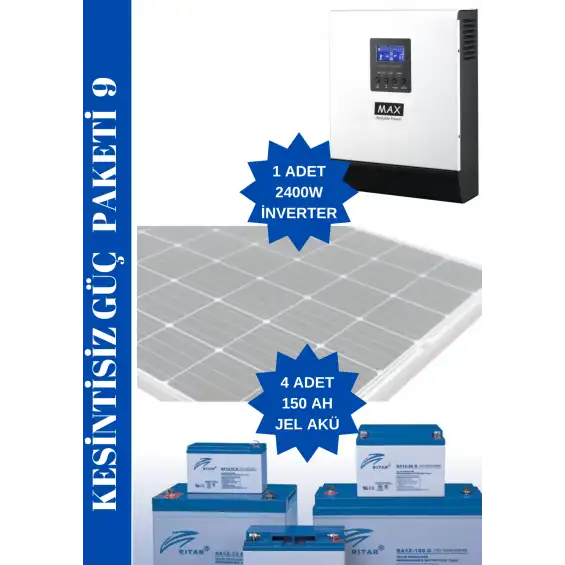 Kesintisiz Güç Kaynağı Paketi 2400 watt Çıkış -4,8 Kva Yedekleme