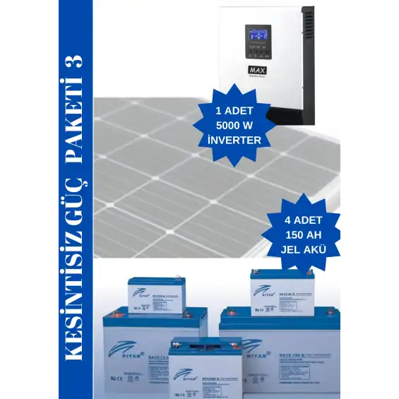 Kesintisiz Güç Paketi - 5 KVA Çıkış + 4,8 KVA Yedekleme