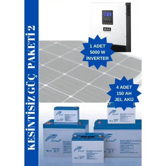 Kesintisiz Güç Paketi - 5 KVA Çıkış + 7,2 KVA Yedekleme