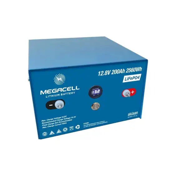 Lityum Demir Fosfat Akü MEGACELL-LiFePO4 12,8V 200 Ah
