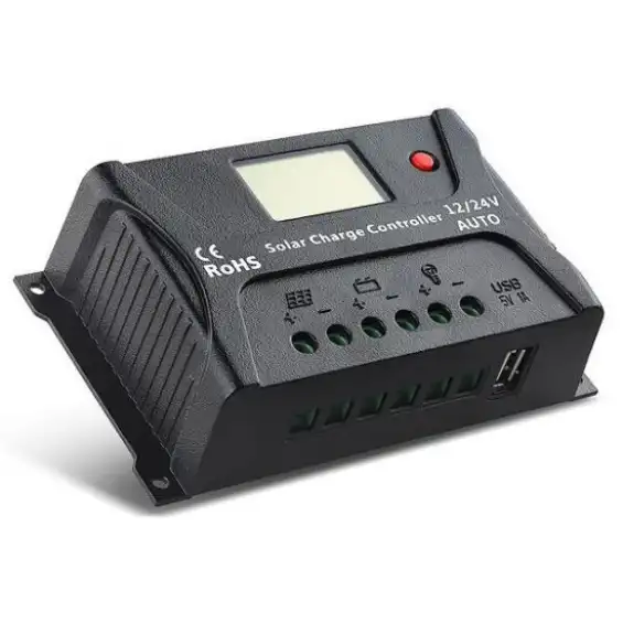MAX HP2410 12-24V OTOMATİK 10A PWM Solar Şarj Kontrol Cihazı - Şarj Regülatörü LCD Ekranlı