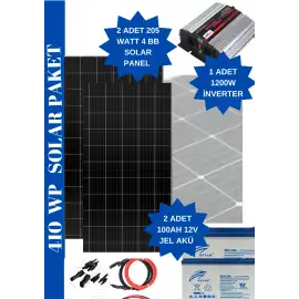 0.41 kwh Güneş Enerjisi Paketi ( mini buzdolabı, lamba , televizyon , telefon şarjı )