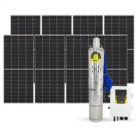Hegel 2200W AC-DC Solar Dalgıç Pompalı Sulama Paketi - 8 Panelli - 50 Metre - 35 m³/saat