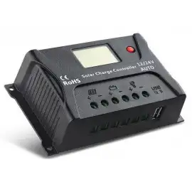 MAX HP2410 12-24V OTOMATİK 10A PWM Solar Şarj Kontrol Cihazı - Şarj Regülatörü LCD Ekranlı