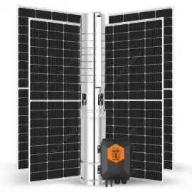 Pantec 110V 1500W DC Solar Dalgıç Pompalı Sulama Paketi - 4 Panelli - 95 Metre - 6 m³/saat