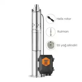Pantec 24V 210W DC Solar Dalgıç Pompa - 80 Metre - 1,8 m³/saat