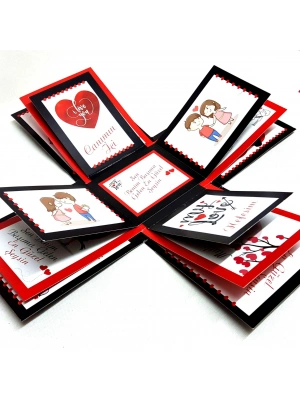 12 Farklı Romantik Söz ve Görsel İçeren Patlayan Kutu