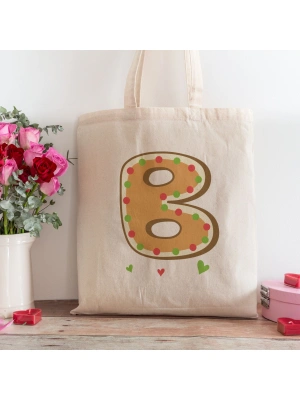 B Harfi Tasarımlı Alışveriş Plaj Bez Çanta