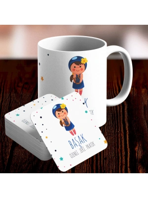 Başak Burcu Özel Sevimli Kupa ve Altlık Seti