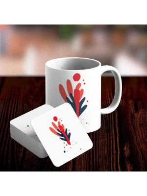 İ Harfi Tasarımlı Kupa ve Bardak Altlığı Seti