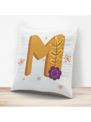 M Harfi Tasarımlı Yastık Kılıfı
