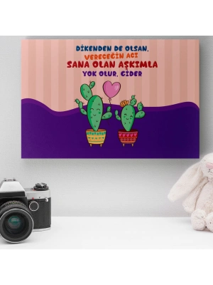 Romantik Tasarımlı Mini Kanvas Tablo - No9