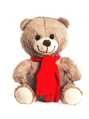 Sevimli Atklılı Peluş Ayıcık - Kahverengi