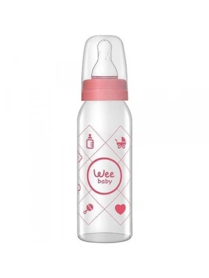 Wee Baby Silikon Uçlu Desenli Cam Biberon 250 cc