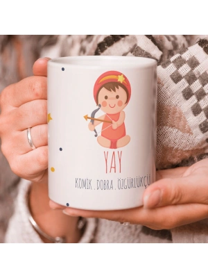 Yay Burcu Özel Sevimli Beyaz Kupa Bardak