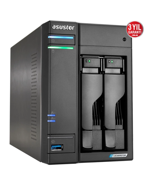 ASUSTOR AS6602T 2 SLOT 4GB DDR4 3.5 NAS DEPOLAMA ÜNİTESİ