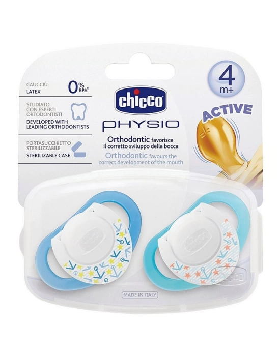 Chicco Physio Kauçuk Emzik +4ay - Mavi